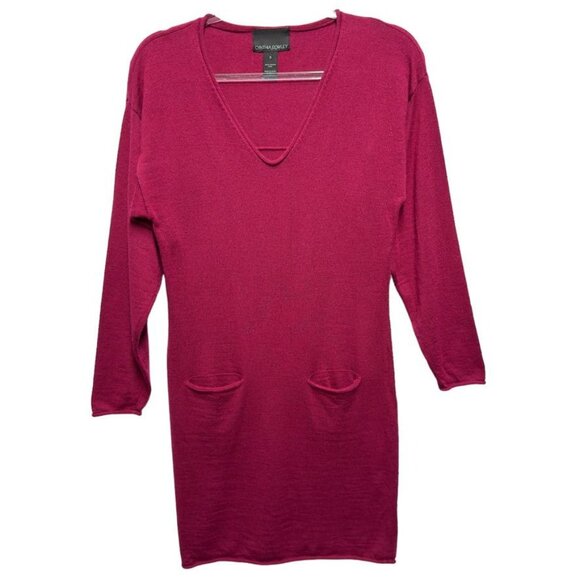 Anthro 100% Merino Wool Knit Sweater Mini Dress - Picture 1 of 9